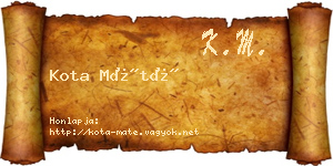 Kota Máté névjegykártya