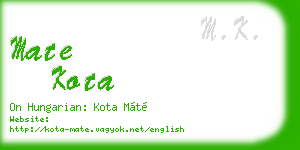 mate kota business card